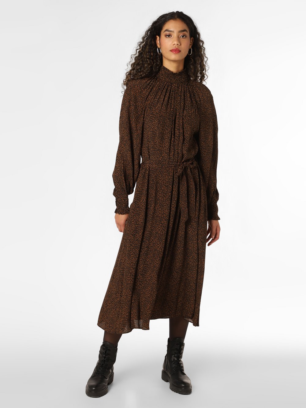 IPURI - Sukienka damska, czarny|brązowy