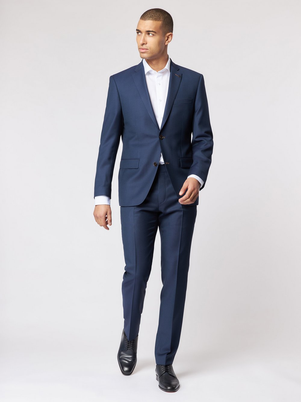 Roy Robson Anzug Herren Regular Fit Wolle blau, 56