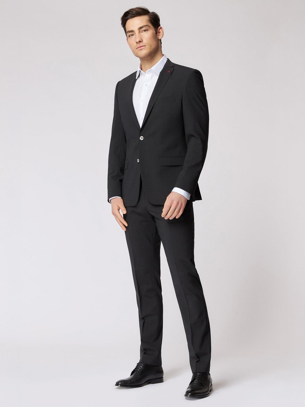 Roy Robson Hosenanzug Herren Slim Fit Wolle grau, 27