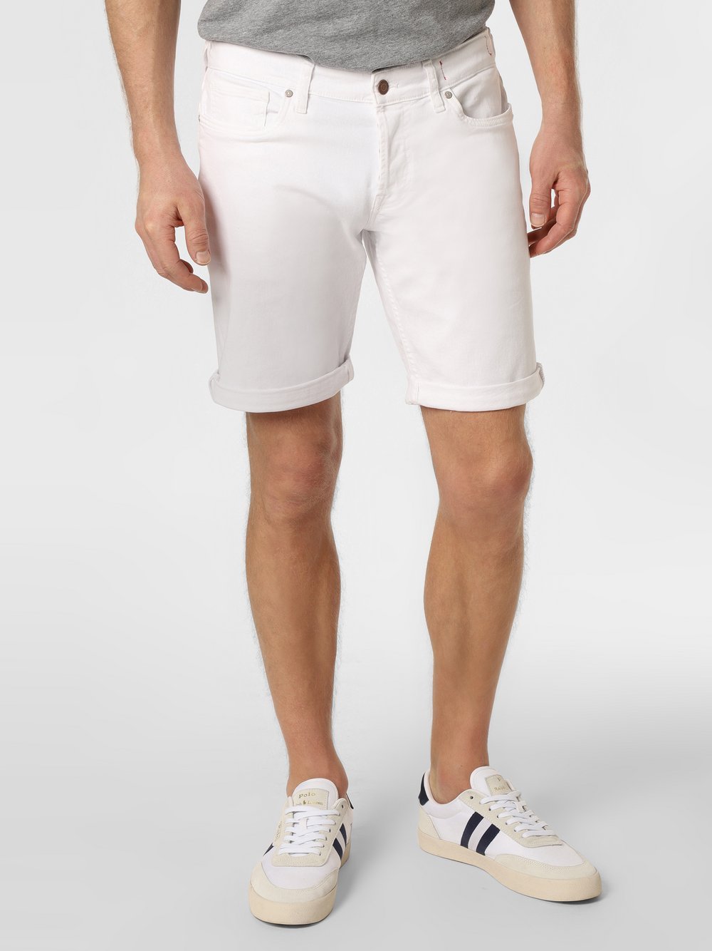 GUESS - Męskie spodenki jeansowe, biały