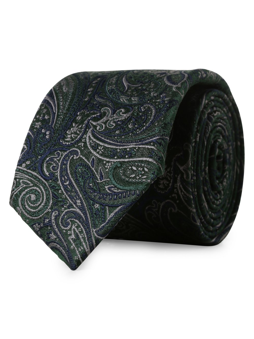 Finshley & Harding - Krawat jedwabny męski, zielony|wielokolorowy