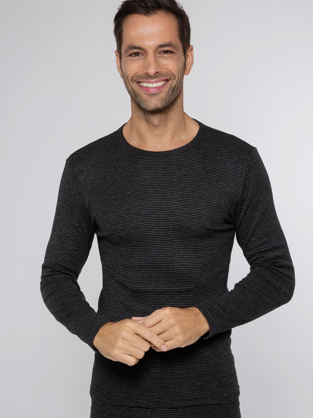 Thumbnail - Ammann Unterhemd Jeans Feinripp Herren Baumwolle grau, M