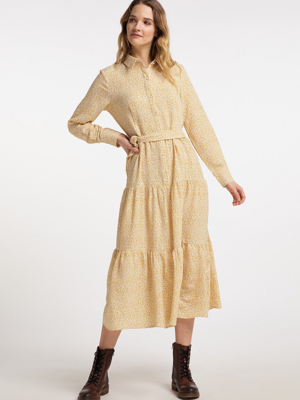 Dreimaster Maxikleid mit Blumenprint Damen mehrfarbig gemustert, XS