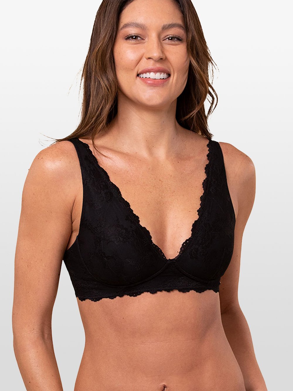 Royal Lounge Bralette  Damen Jersey schwarz gemustert, 75D