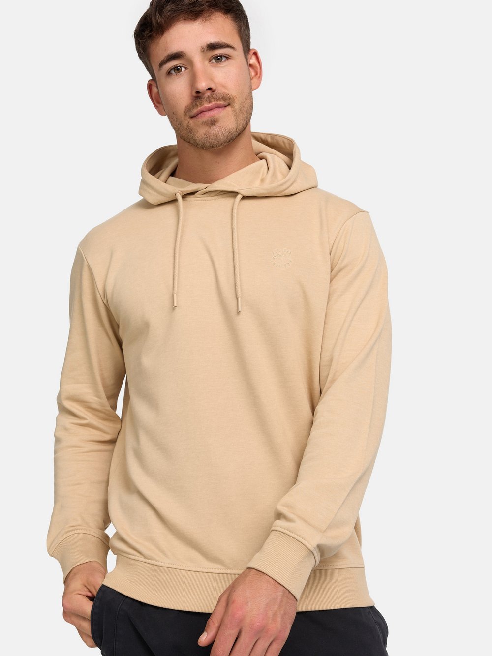 Indicode Kapuzenpullover Herren Baumwolle beige, S