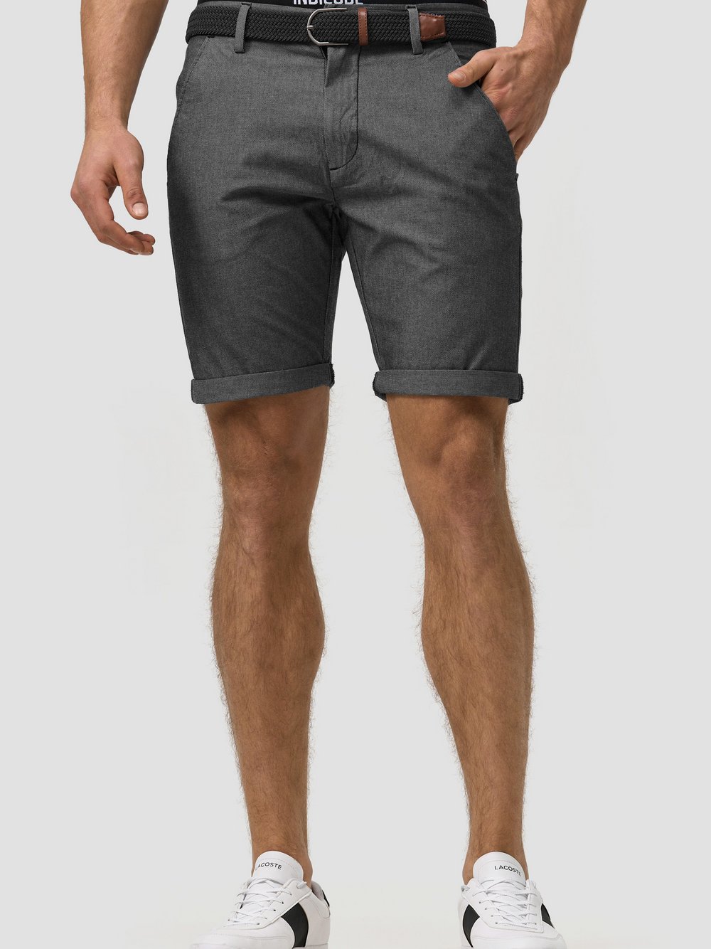 Indicode Shorts Chino Herren Baumwolle schwarz, M