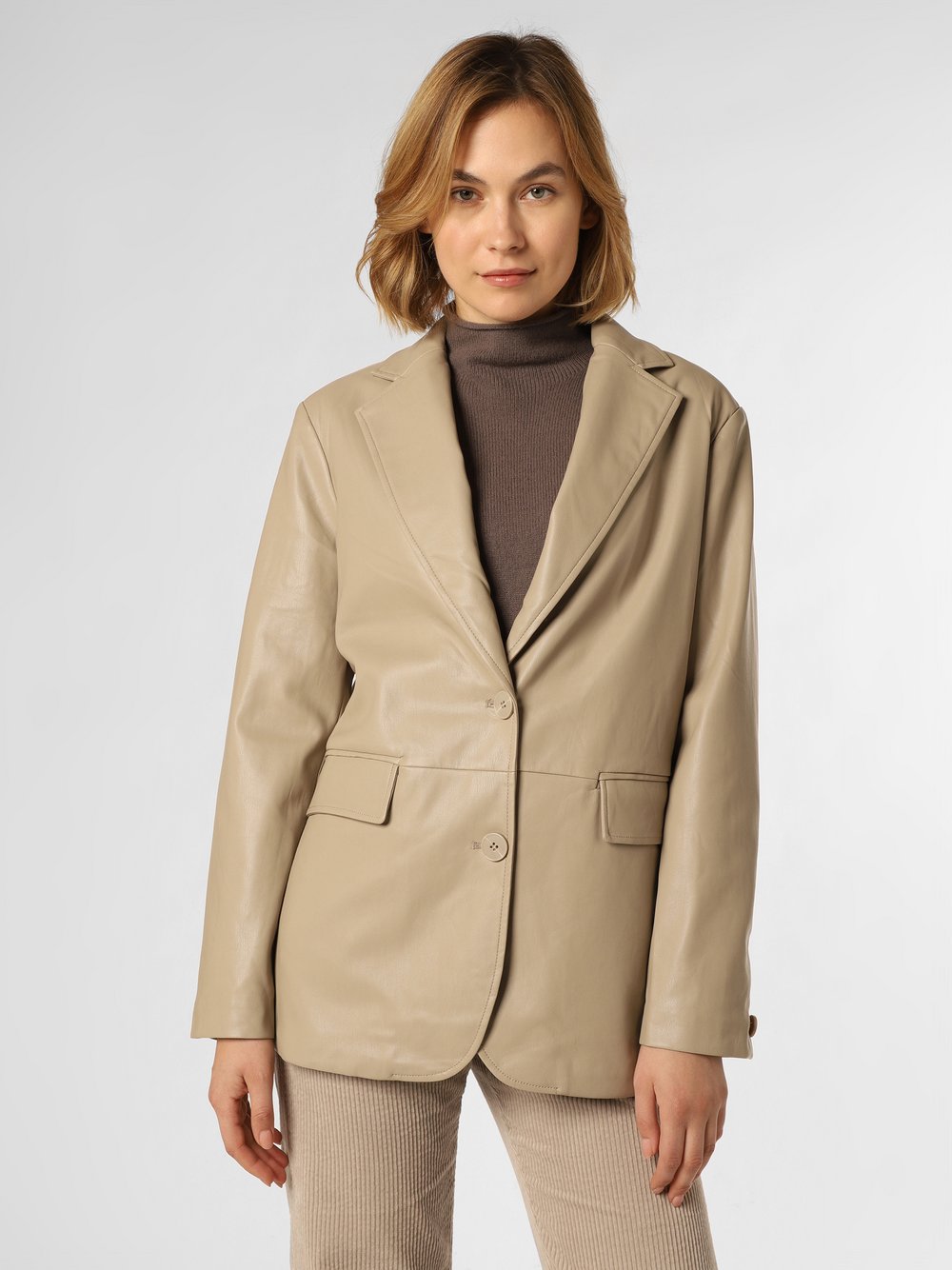 EDITED Blazer Damen Kunstleder beige, 36