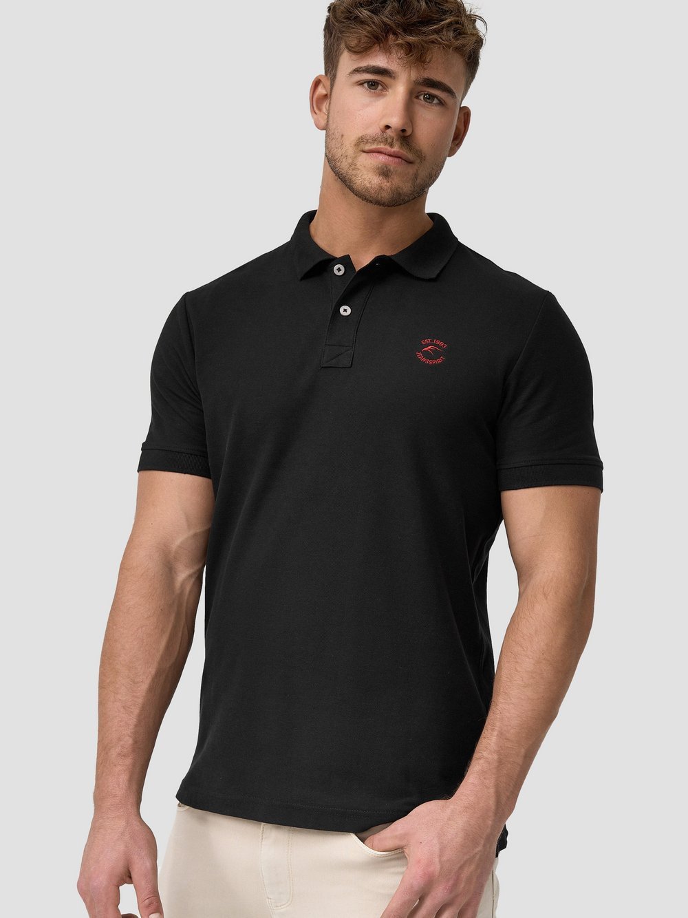 Indicode Poloshirt Herren Baumwolle schwarz, L