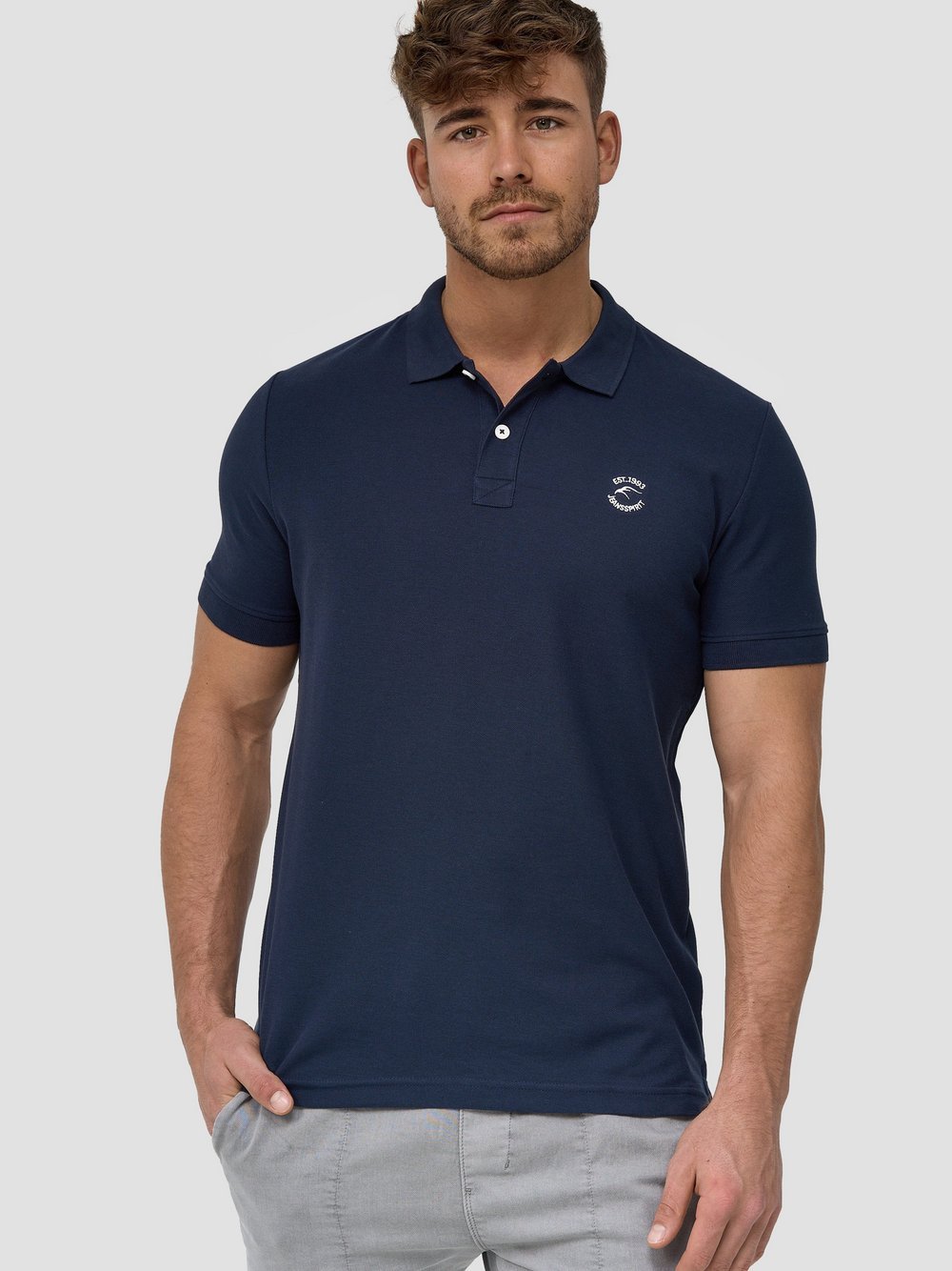 Indicode Poloshirt Herren Baumwolle blau, M