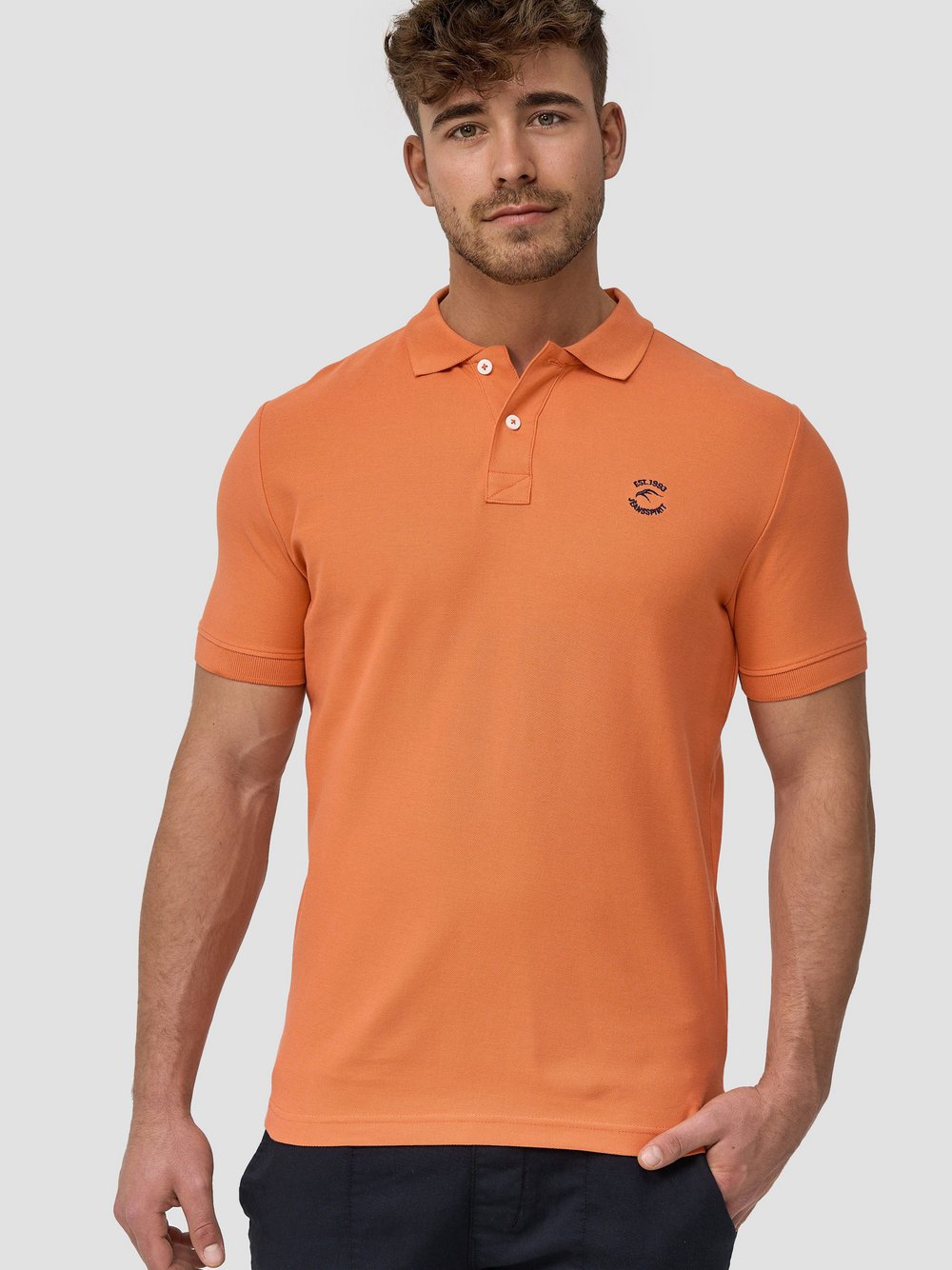 Indicode Poloshirt Herren Baumwolle orange, S