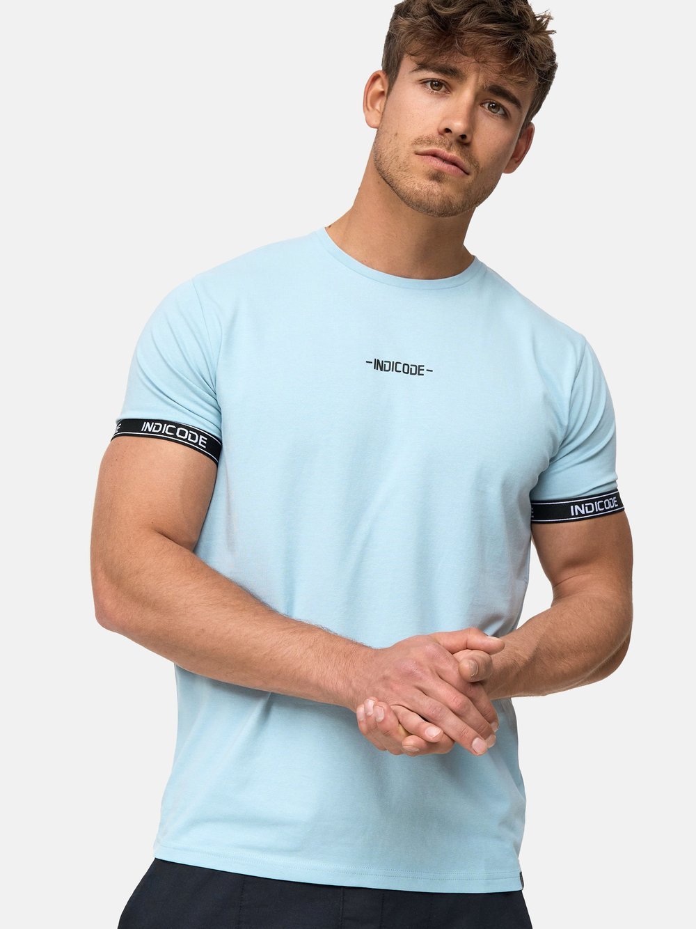 Indicode T-Shirt Herren Baumwolle blau, L