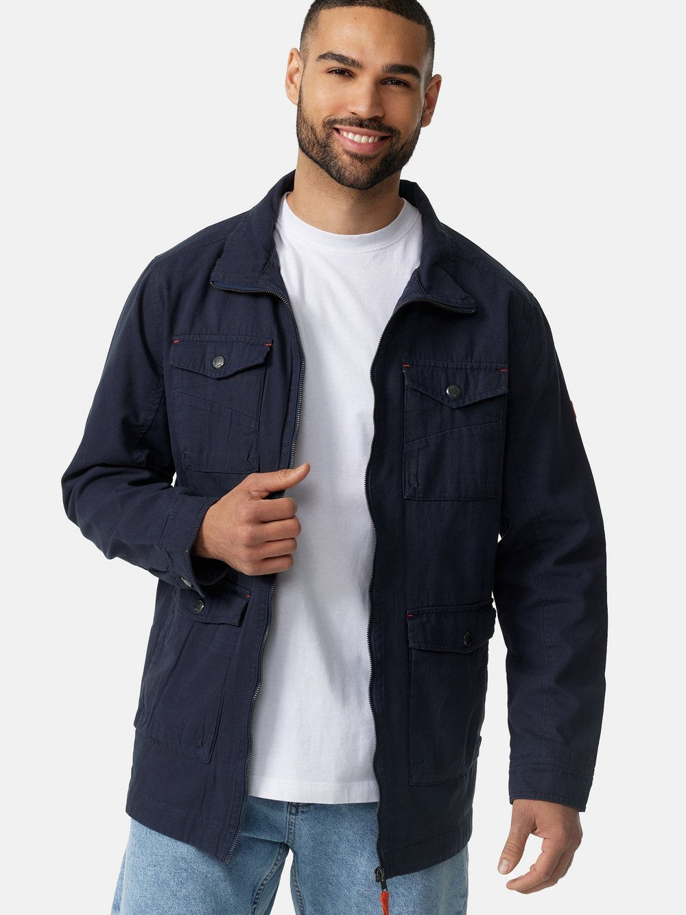 Indicode Übergangsjacke Herren Baumwolle blau, S