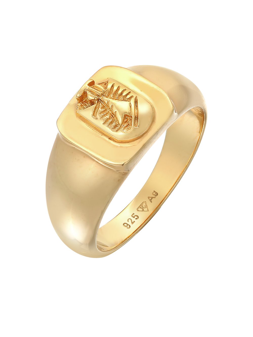 KUZZOI Ring Herren Sterlingsilber gold, 52