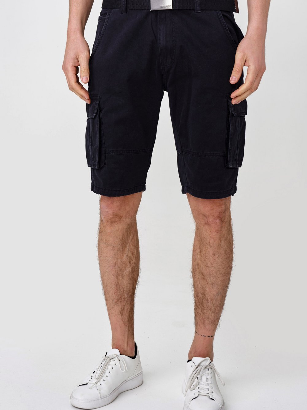 Indicode Shorts Cargo Herren Baumwolle schwarz, L