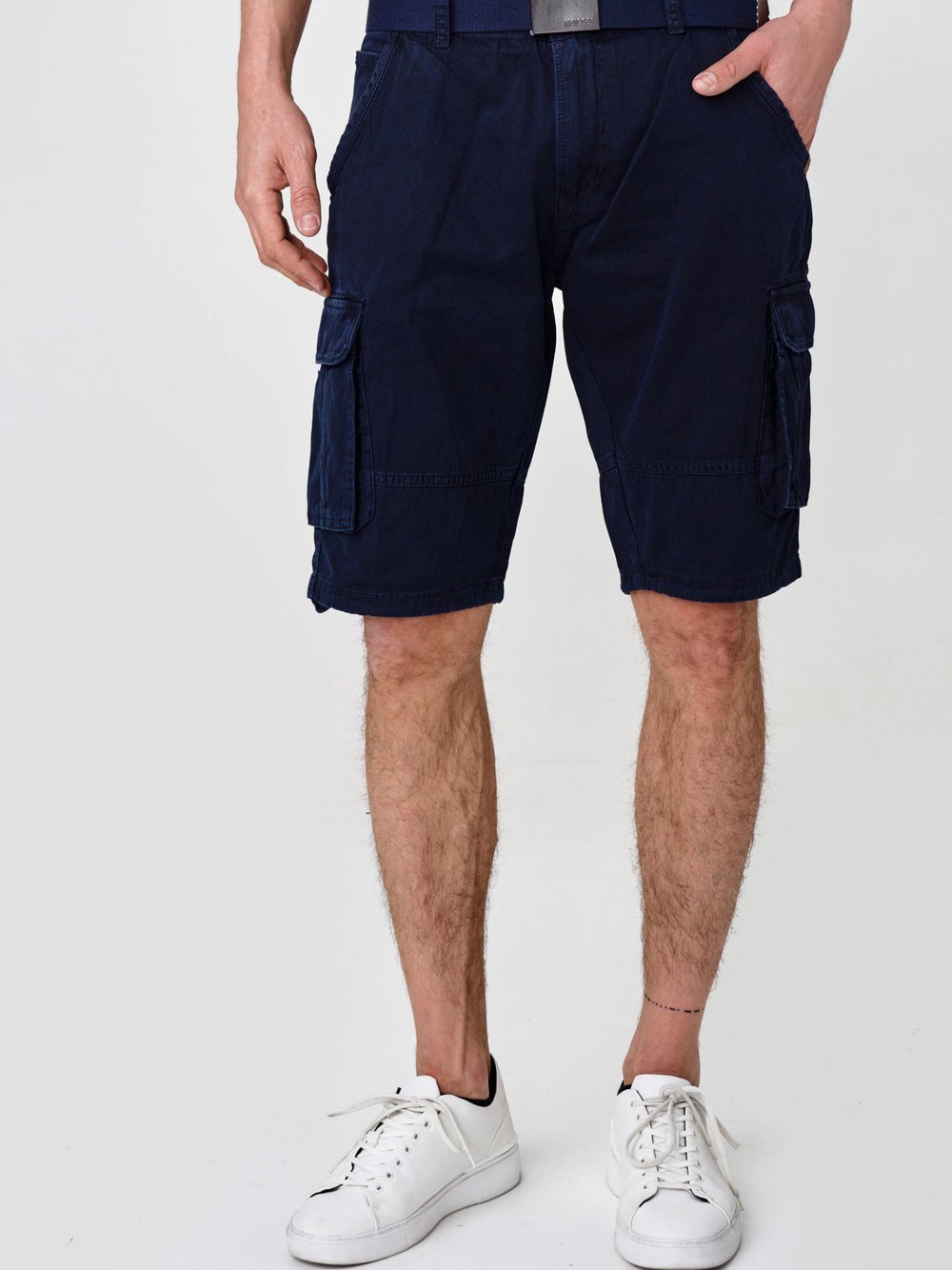 Indicode Shorts Cargo Herren Baumwolle blau, L