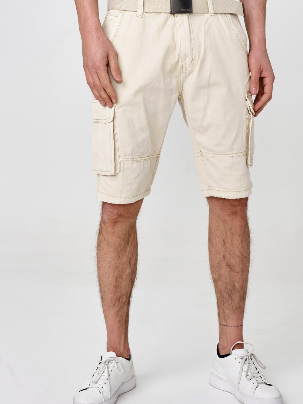 Indicode Shorts Cargo Herren Baumwolle beige, L