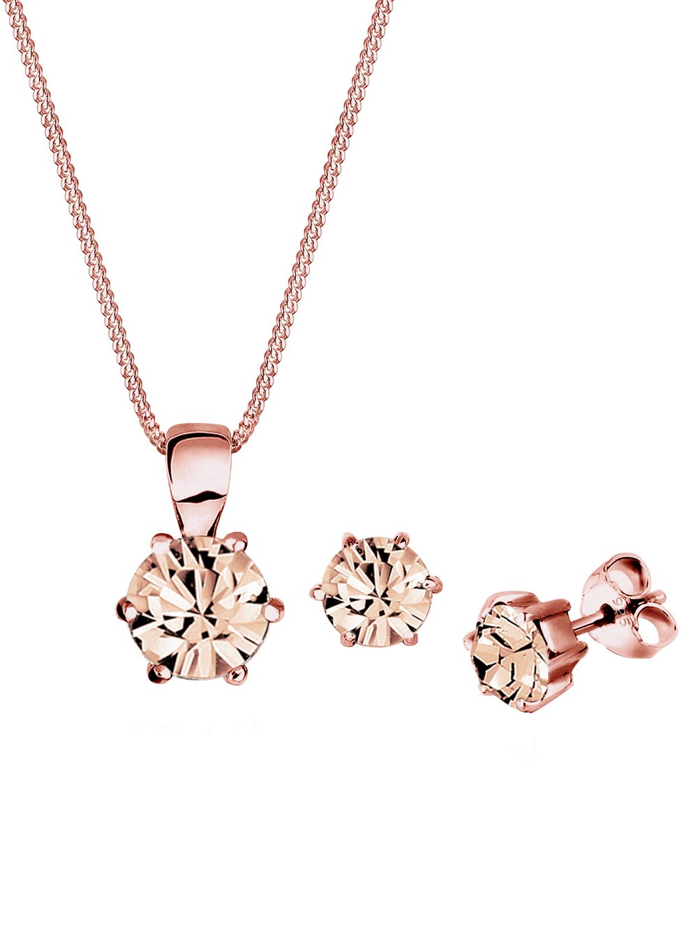 Elli Schmuckset Damen Roségold rosa, 45