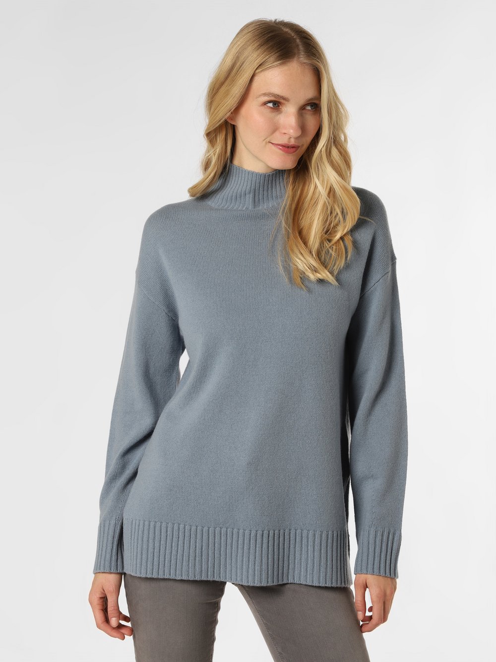 Apriori - Damski sweter z wełny merino, niebieski