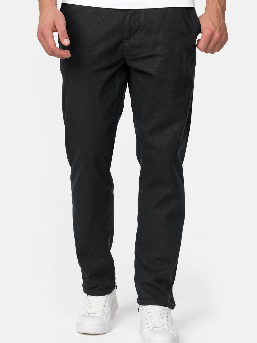 Indicode Leinenhose Herren schwarz, S