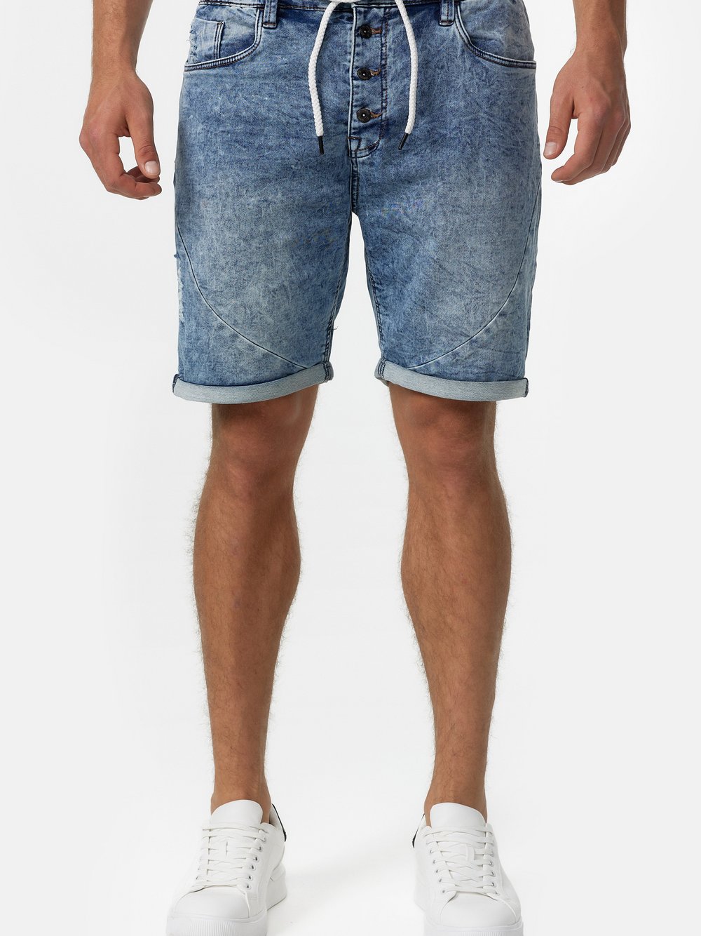 Indicode Shorts Sweat Herren Baumwolle blau, S