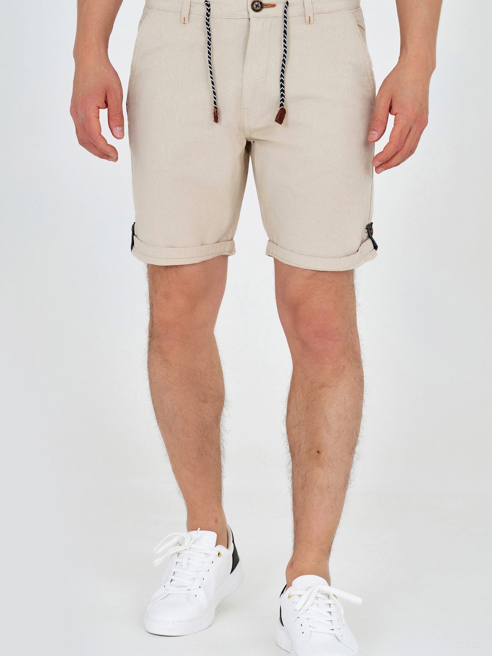 Indicode Shorts Leinen Herren Baumwolle beige, XL