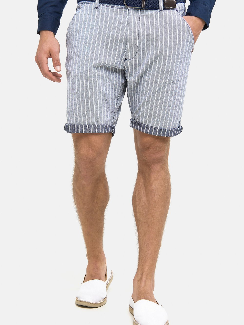 Indicode Shorts Chino Herren Baumwolle blau, S