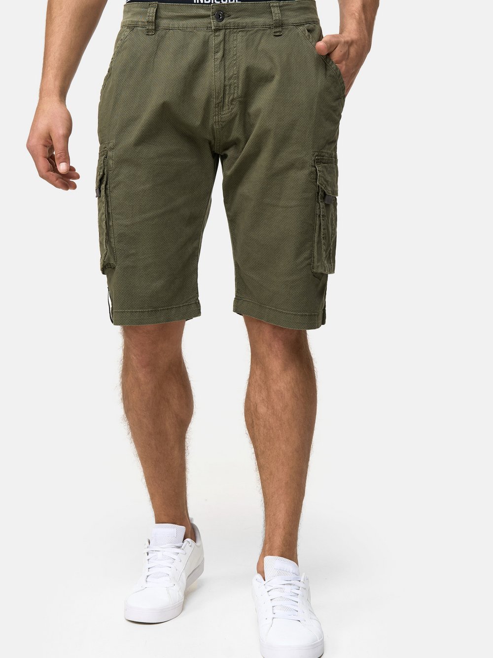 Indicode Shorts Cargo Herren Baumwolle grün, M