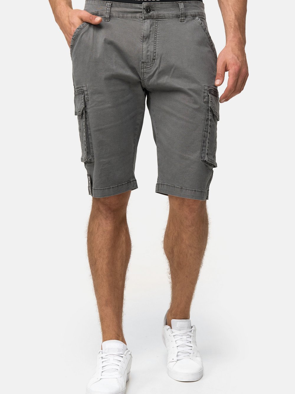 Indicode Shorts Cargo Herren Baumwolle grau, S