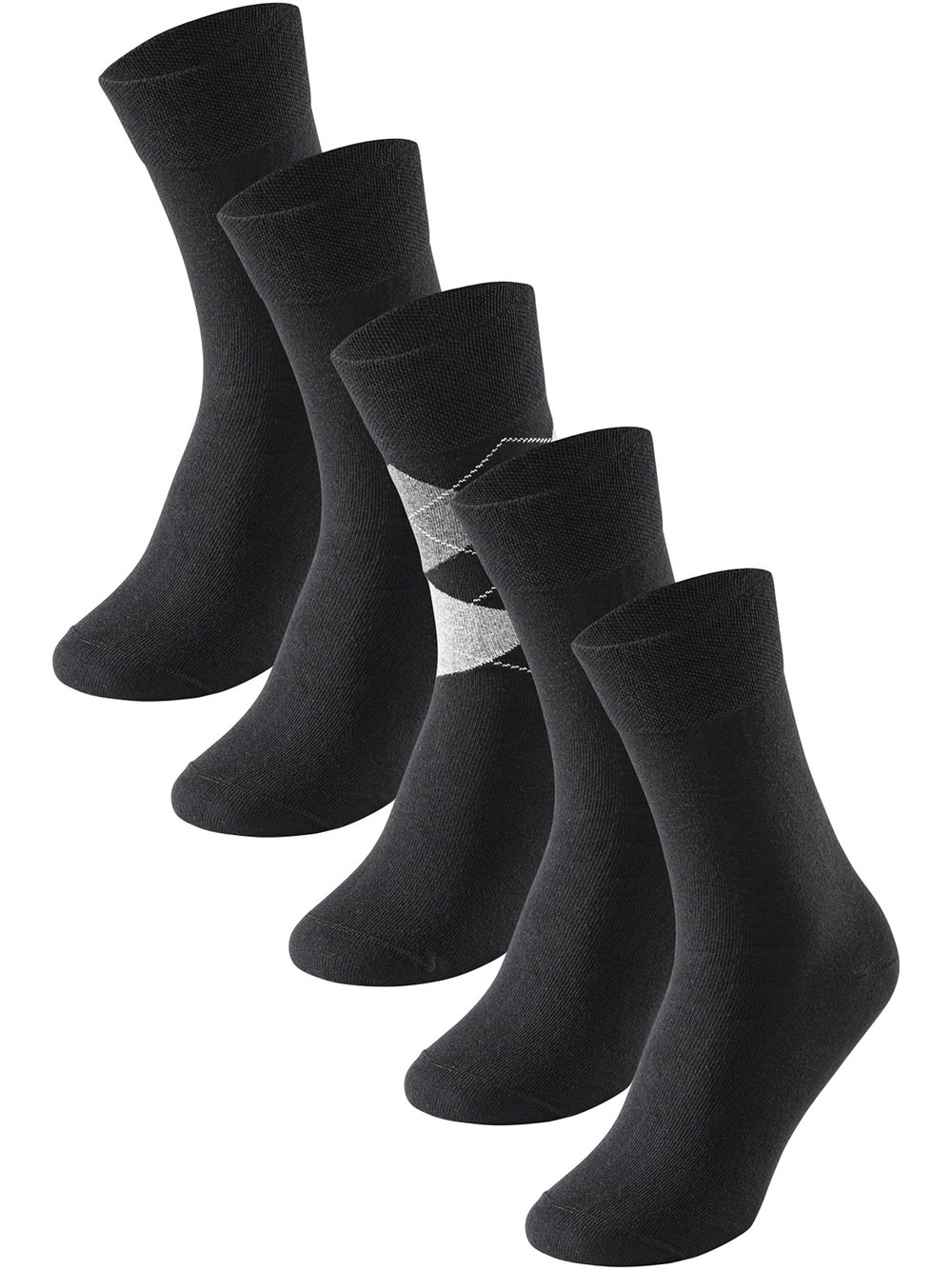 Schiesser Freizeitsocken  Herren Jersey schwarz bedruckt, 43-46