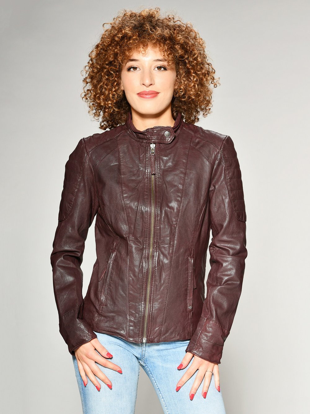 Mustang Lederjacke Damen rot, XS