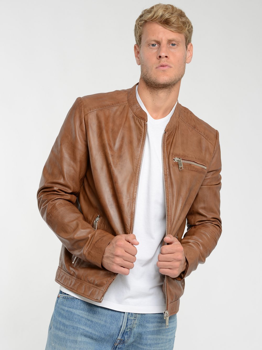 Thumbnail - Maze Lederjacke Herren braun, S