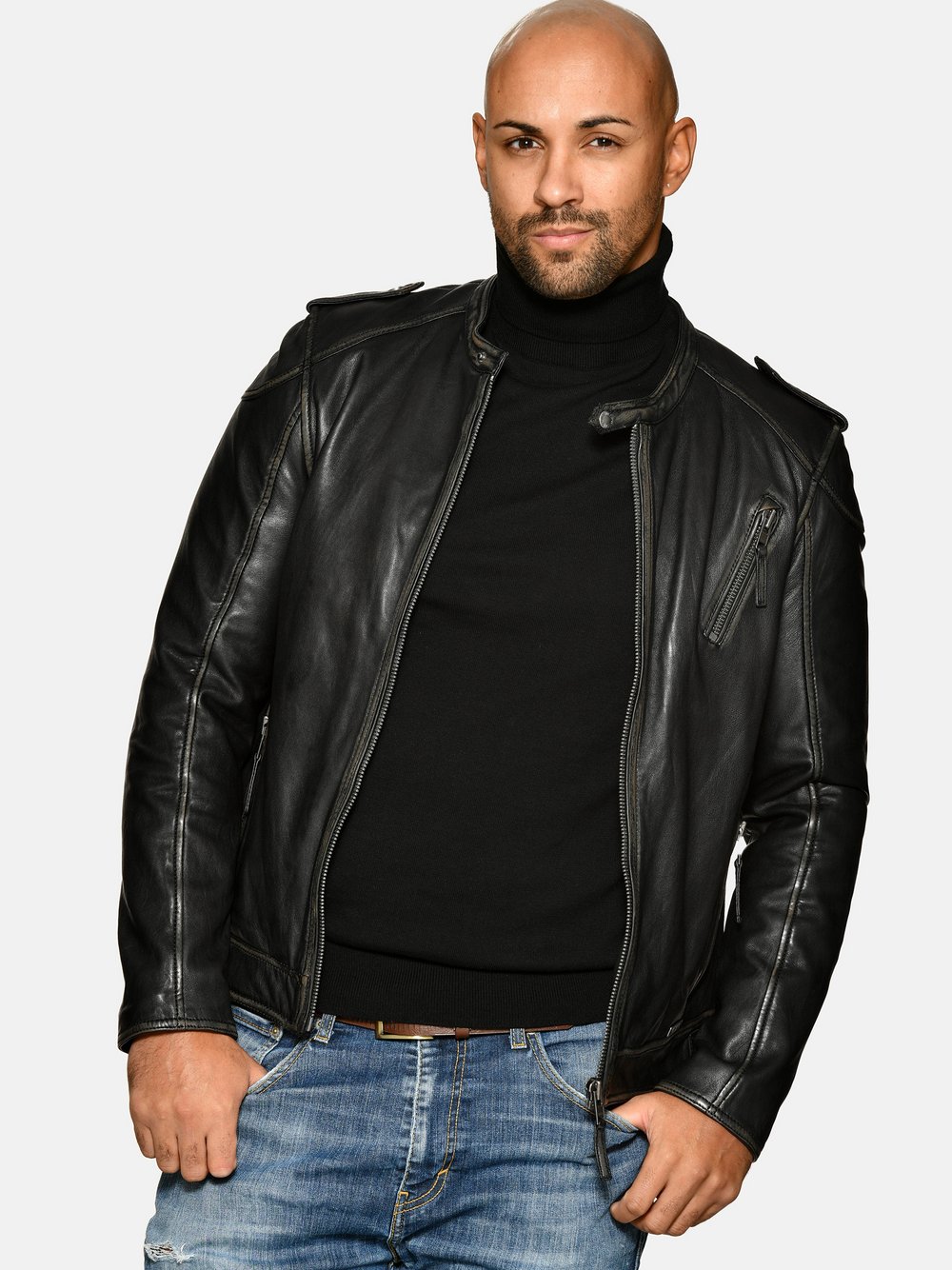 Thumbnail - Mustang Lederjacke Herren schwarz, M