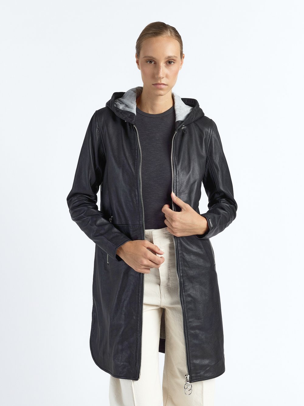 Thumbnail - Maze Ledermantel Damen schwarz, XL