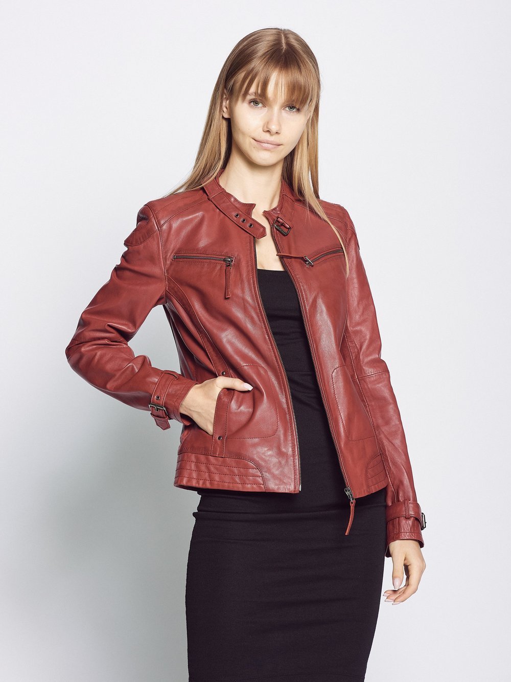 Mustang Lederjacke Damen rot, S