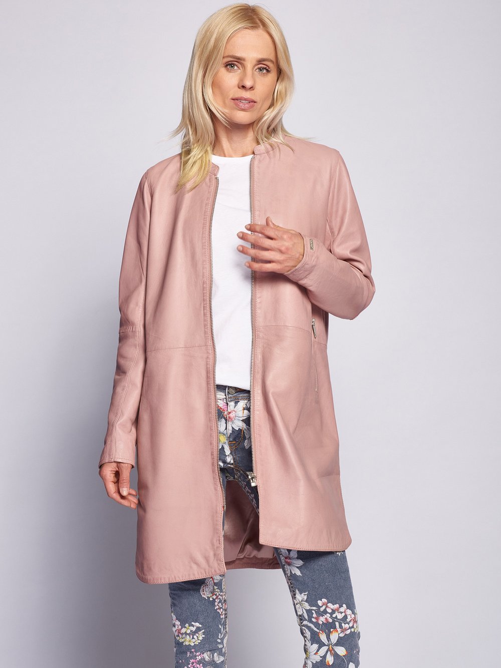 Maze Ledermantel Damen rosa, XS