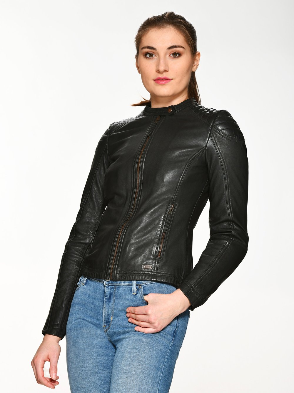 Mustang Lederjacke Damen schwarz, S