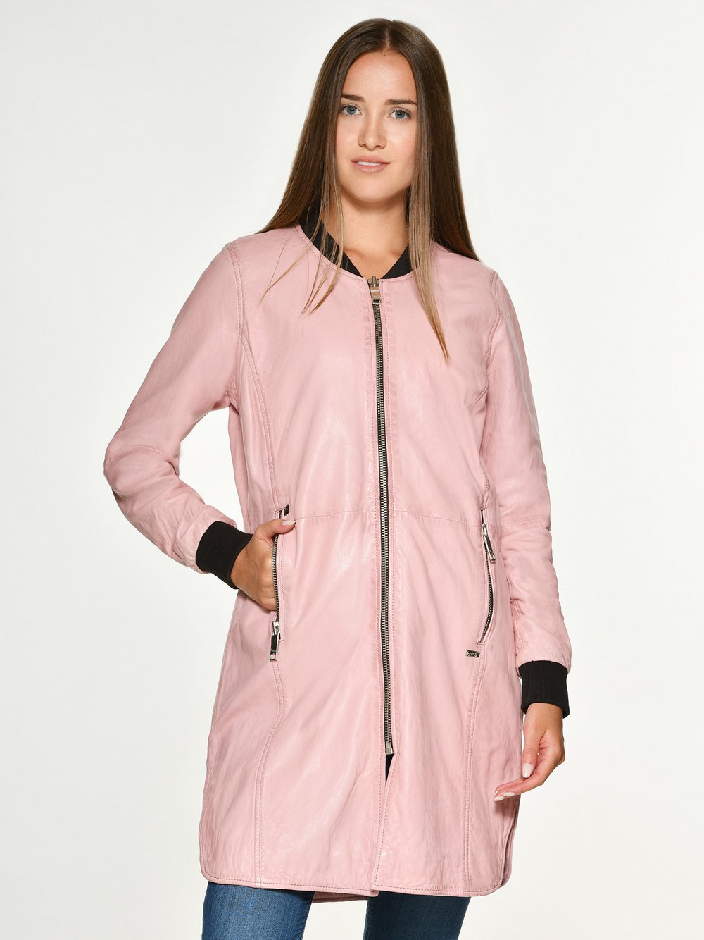 Maze Ledermantel Damen rosa, S