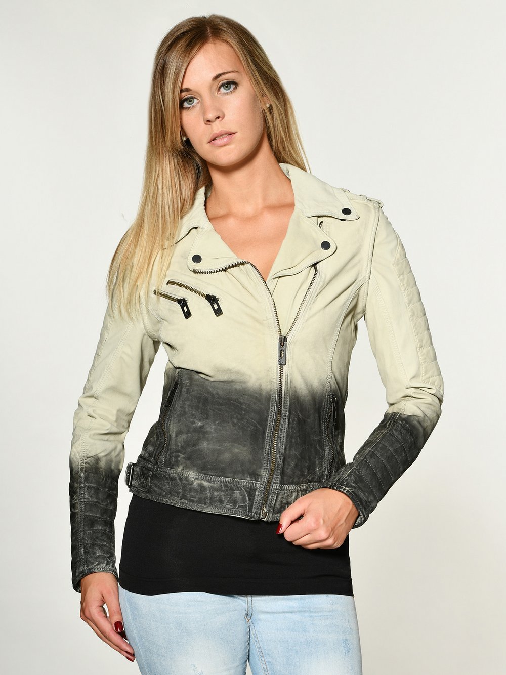 Maze Lederjacke Damen mehrfarbig gemustert, L