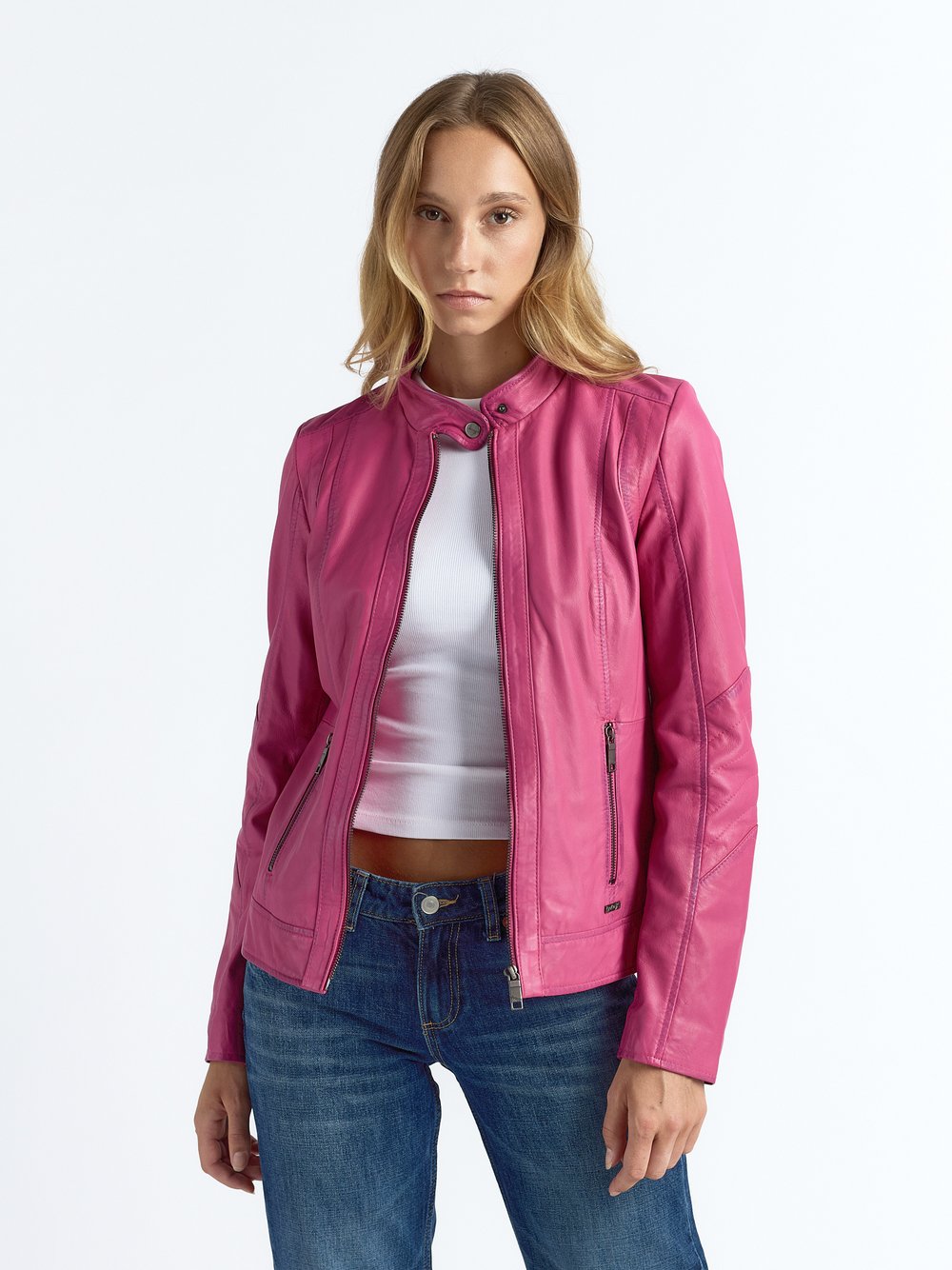 Thumbnail - Maze Lederjacke Damen pink, XL