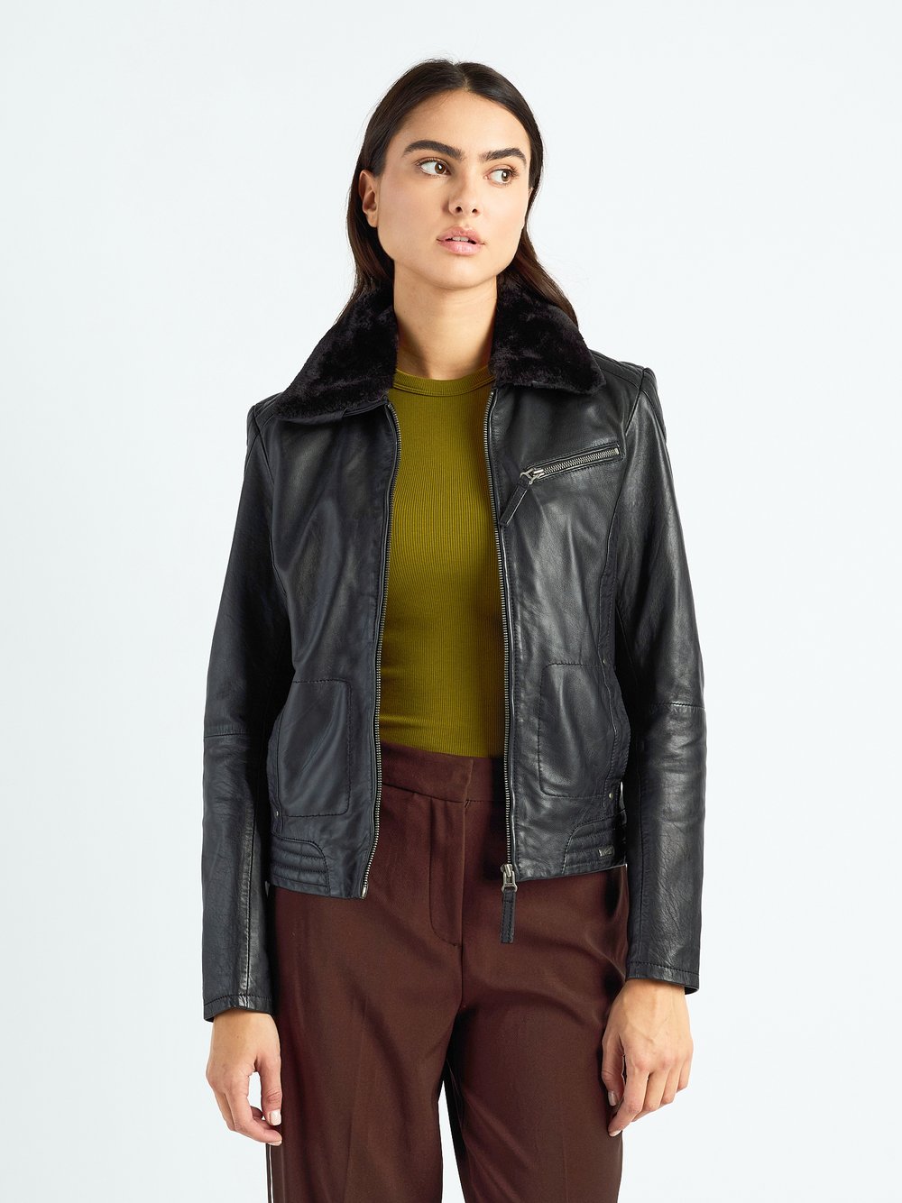 Thumbnail - Maze Lederjacke Damen schwarz, L