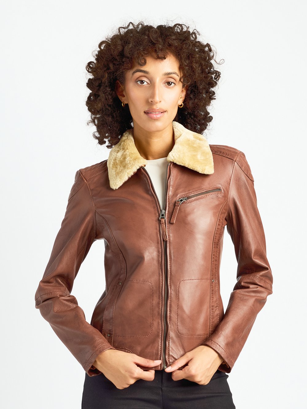 Thumbnail - Maze Lederjacke Damen braun, M