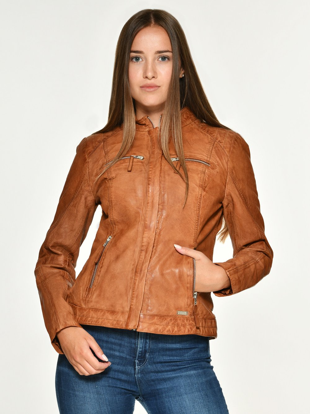 Mustang Lederjacke Damen braun, S