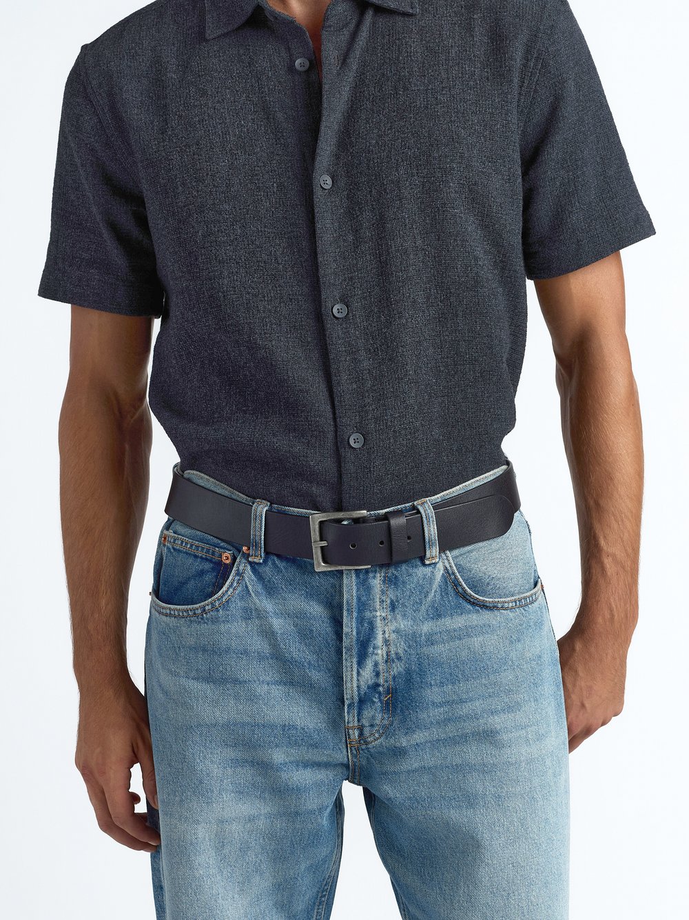 Maze Gürtel Herren Leder schwarz, 110