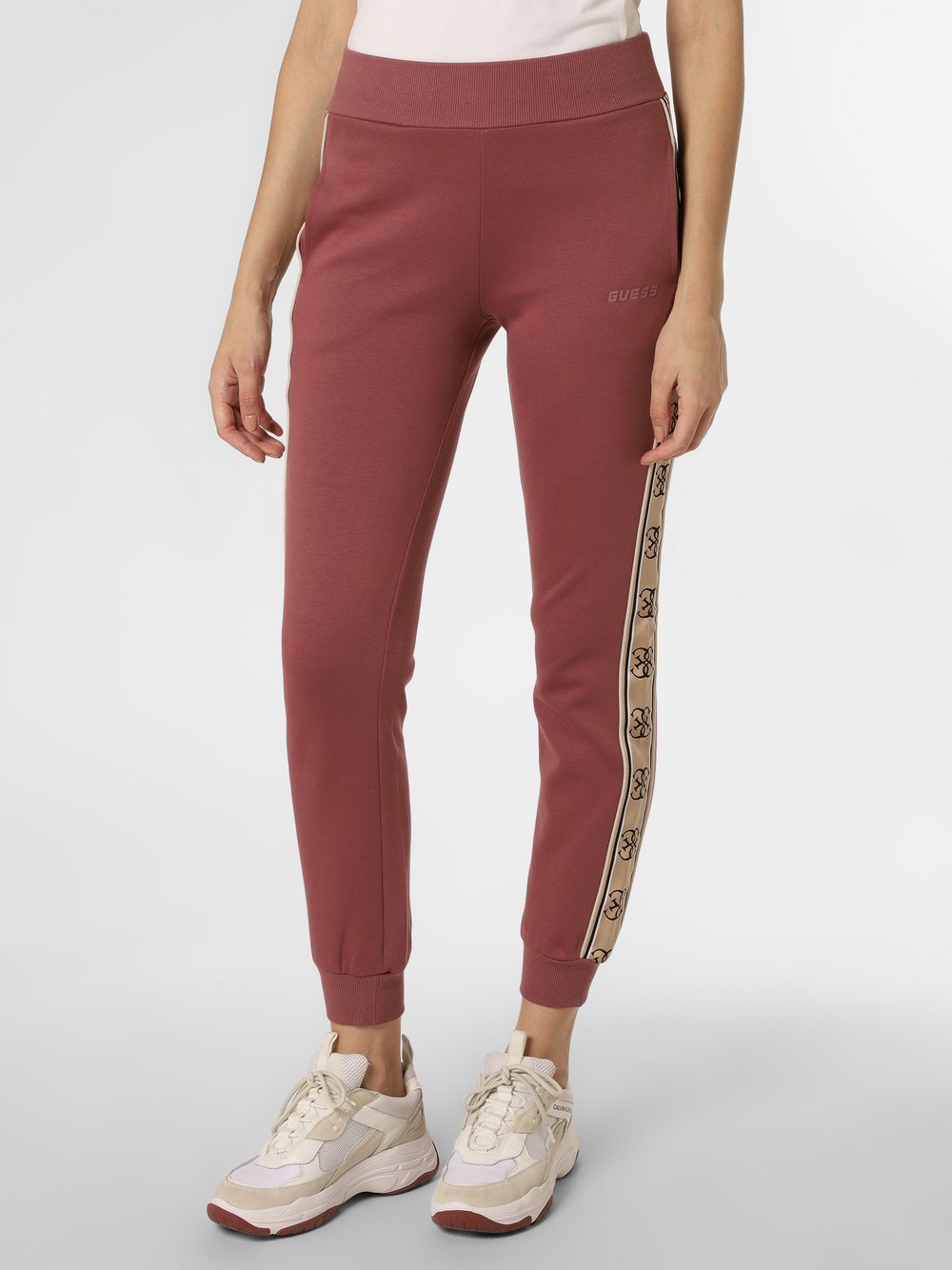 GUESS - Damskie spodnie dresowe, różowy|lila