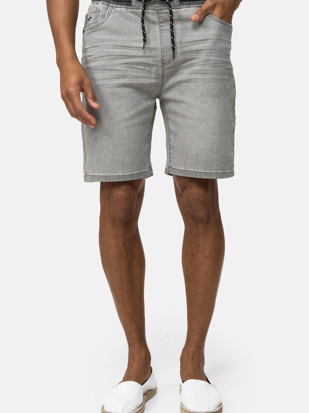 Indicode Shorts Jeans Herren Baumwolle grau, M