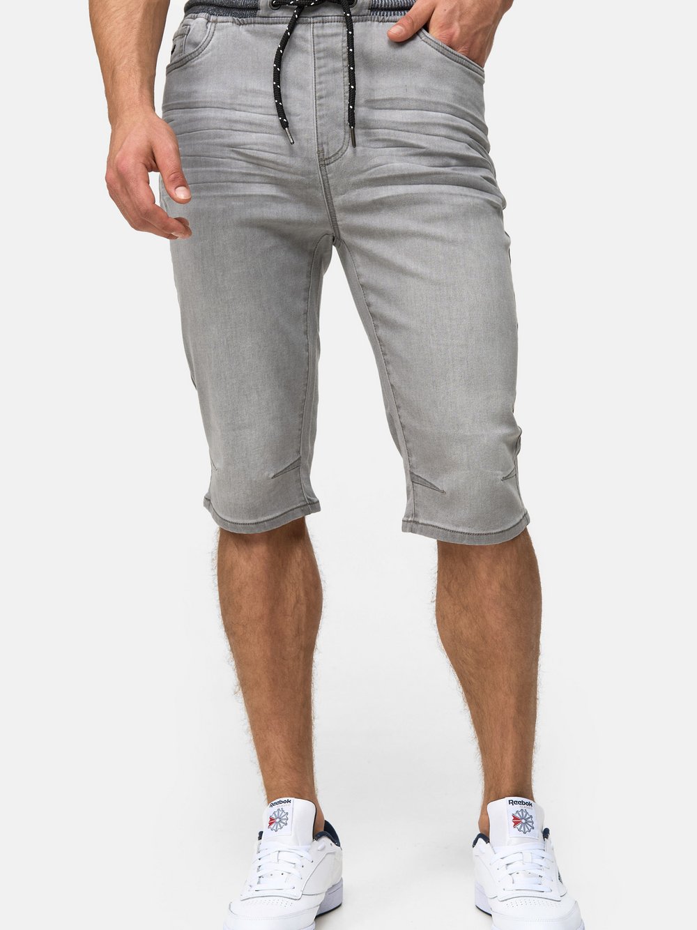 Indicode Shorts Jeans Herren Baumwolle grau, S