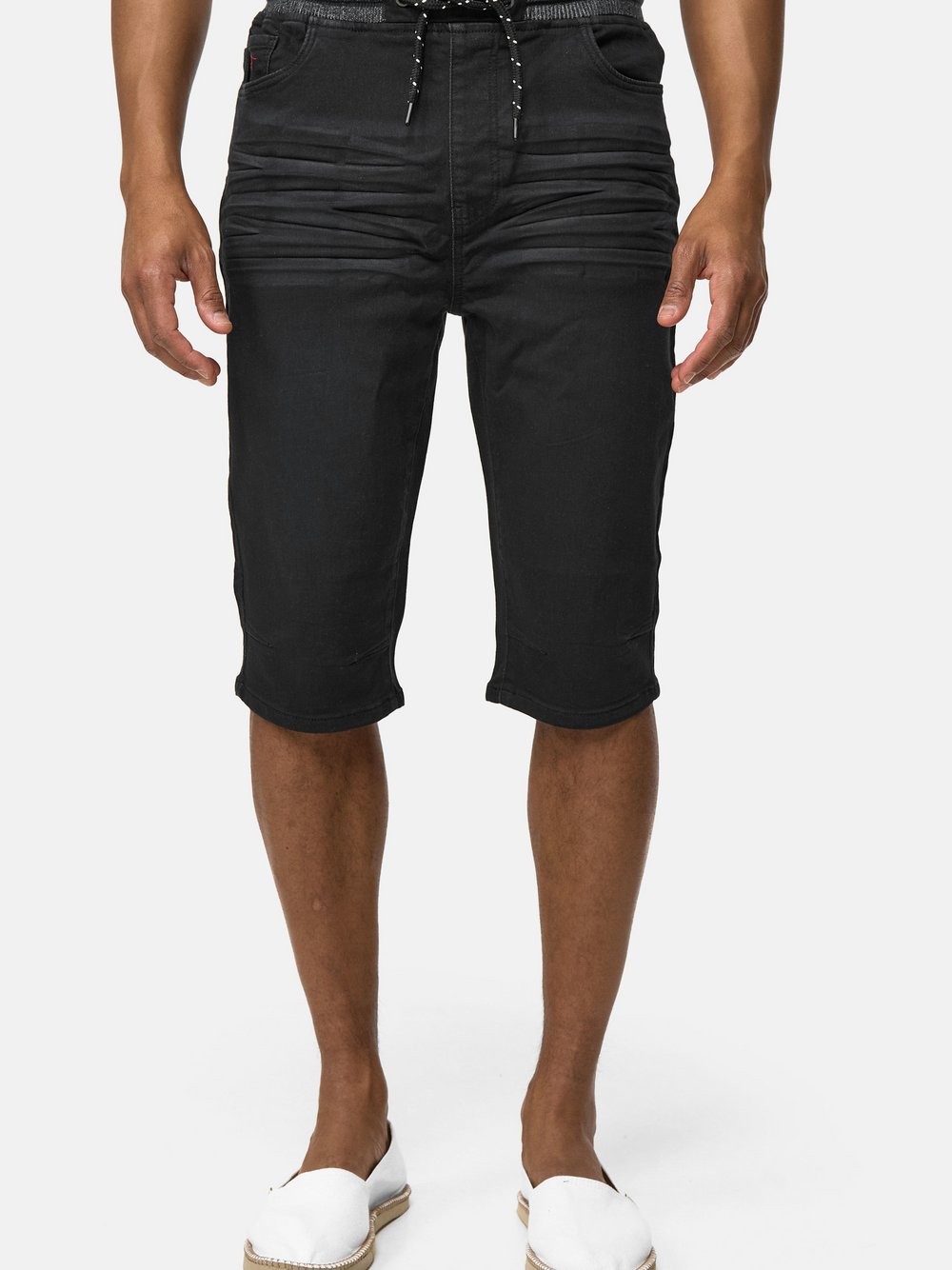 Indicode Shorts Jeans Herren Baumwolle schwarz, S