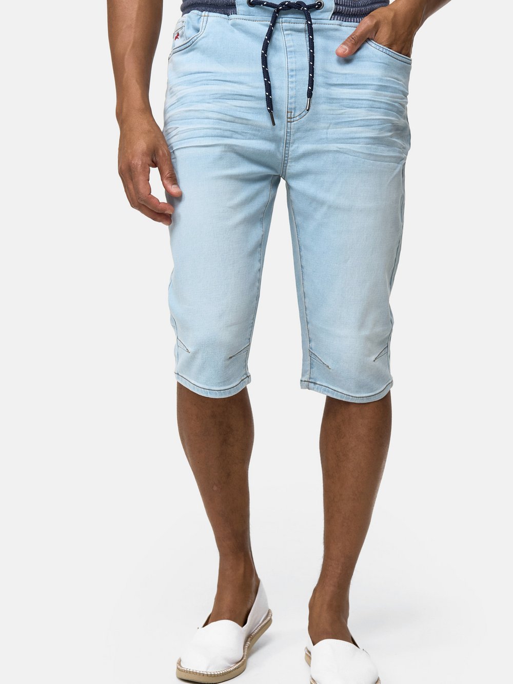 Indicode Shorts Jeans Herren Baumwolle blau, M