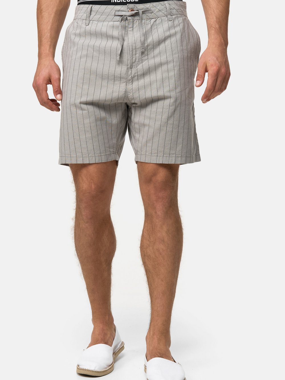 Indicode Shorts Chino Herren Baumwolle grau, L