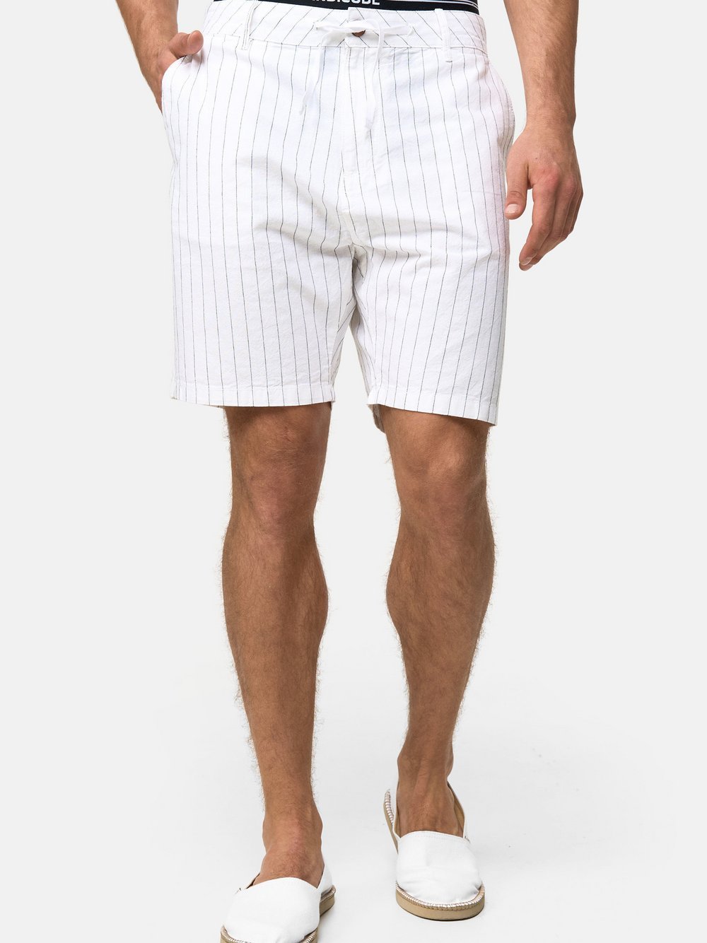 Indicode Shorts Chino Herren Baumwolle weiß, L